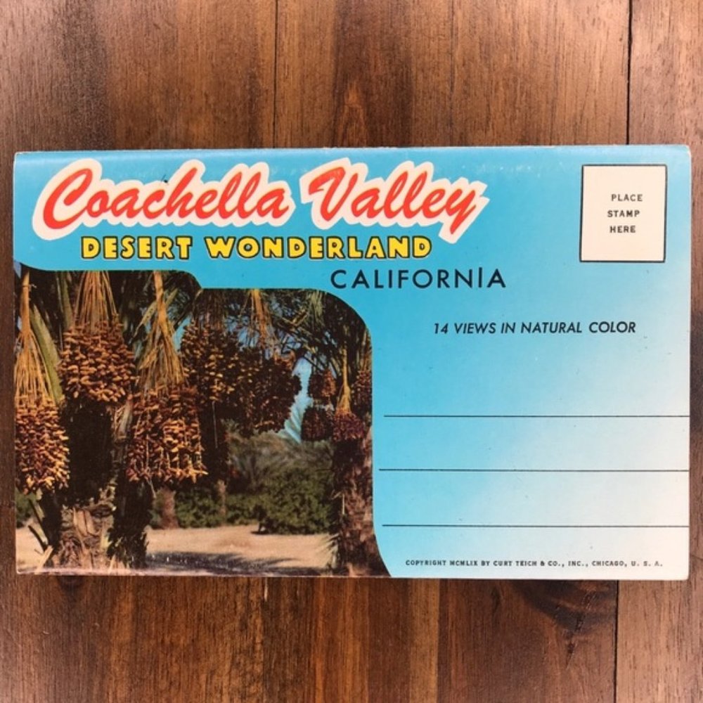Vintage Coachella Valley CA Travel Postcard Book